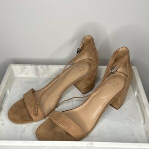 a new day Camel Suede Block Heels